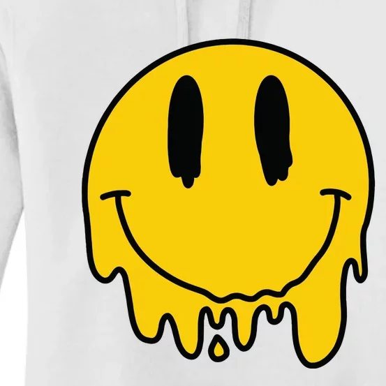 Melting Yellow Smile Funny Smiling Melted Dripping Face Cute Women's Pullover Hoodie