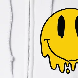 Melting Yellow Smile Funny Smiling Melted Dripping Face Cute Full Zip Hoodie