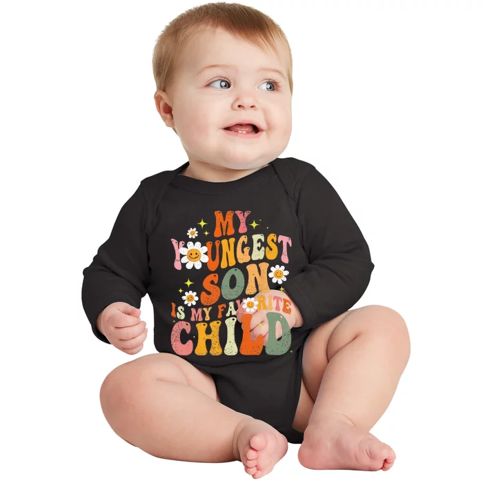 My Youngest Son Is My Favorite Funny Parent Daisy Baby Long Sleeve Bodysuit