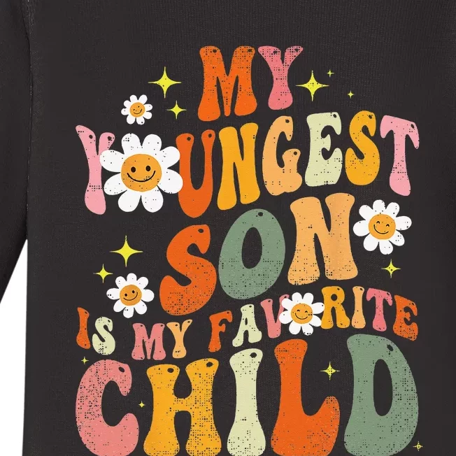 My Youngest Son Is My Favorite Funny Parent Daisy Baby Long Sleeve Bodysuit