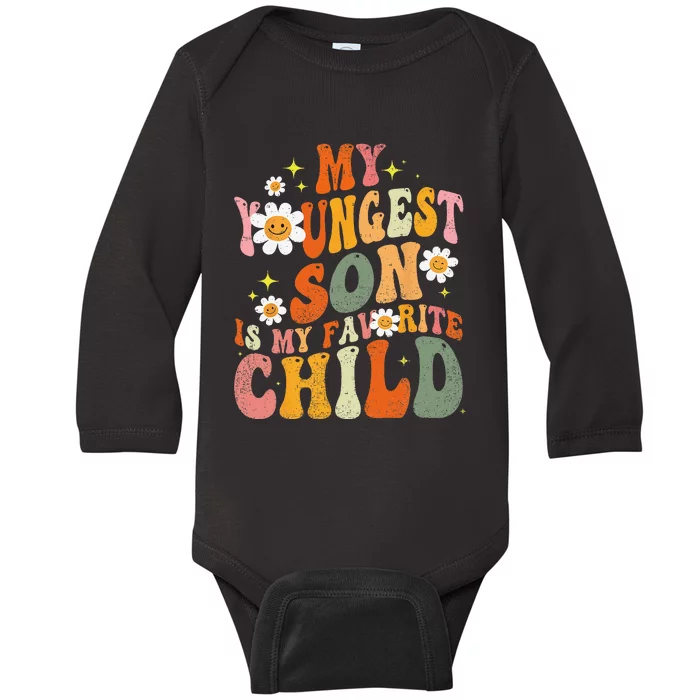 My Youngest Son Is My Favorite Funny Parent Daisy Baby Long Sleeve Bodysuit