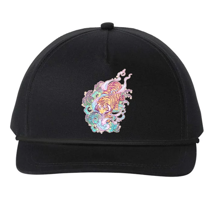 Mystical Tiger Tattoo Design Snapback Five-Panel Rope Hat