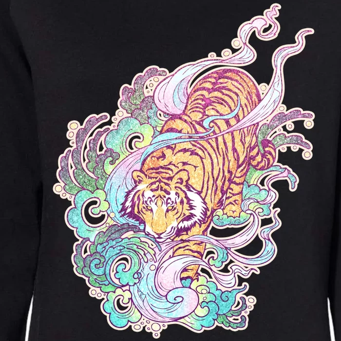 Mystical Tiger Tattoo Design Womens California Wash Sweatshirt