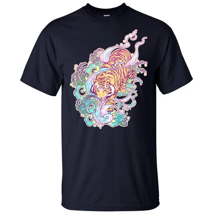 Mystical Tiger Tattoo Design Tall T-Shirt