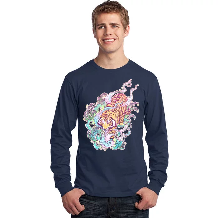 Mystical Tiger Tattoo Design Tall Long Sleeve T-Shirt