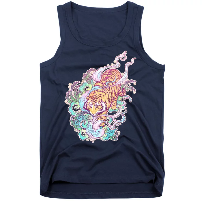 Mystical Tiger Tattoo Design Tank Top