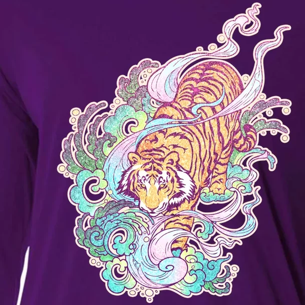 Mystical Tiger Tattoo Design Cooling Performance Long Sleeve Crew