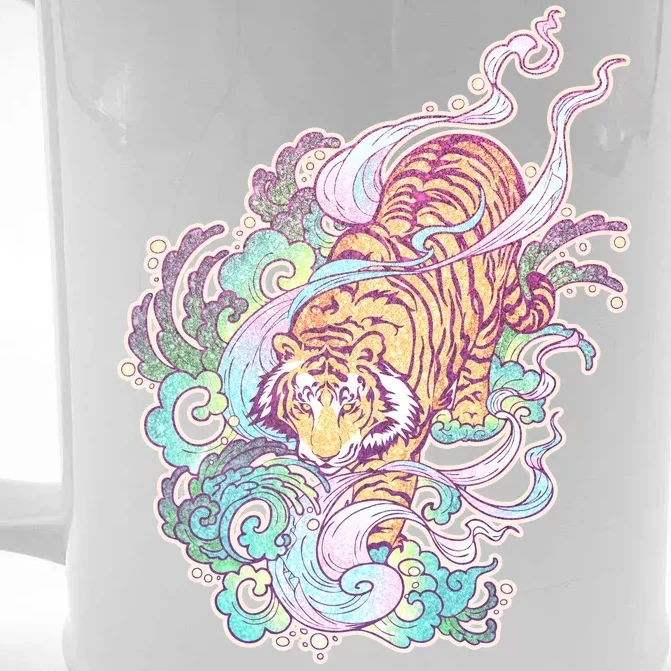 Mystical Tiger Tattoo Design Front & Back Beer Stein