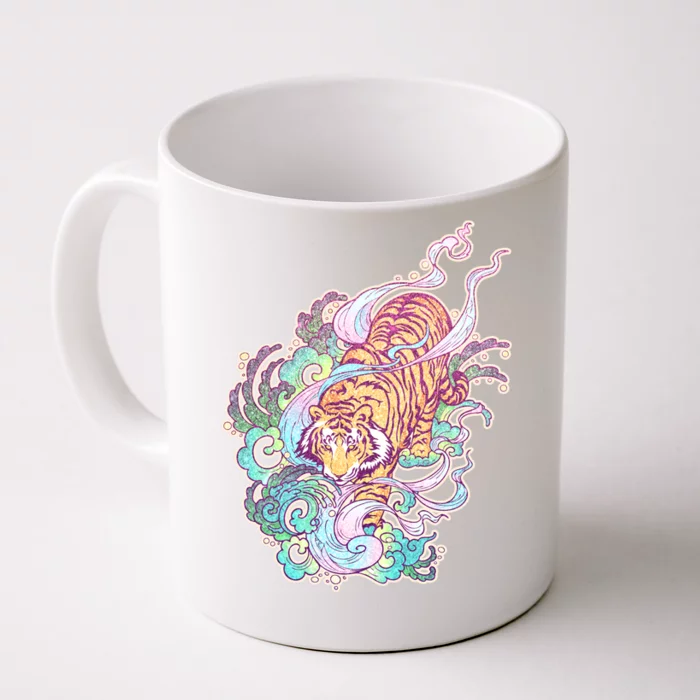 Mystical Tiger Tattoo Design Front & Back Coffee Mug