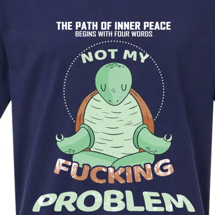 Meditation Yoga Turtle Gift Path Of Inner Peace Namaste Humor Gift Sueded Cloud Jersey T-Shirt