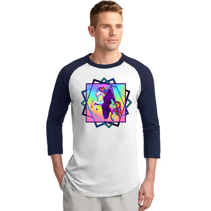 Mythical Reaper Colorful Unicorn Baseball Sleeve Shirt