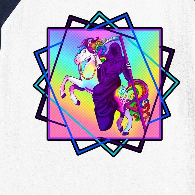 Mythical Reaper Colorful Unicorn Baseball Sleeve Shirt