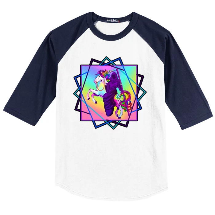 Mythical Reaper Colorful Unicorn Baseball Sleeve Shirt