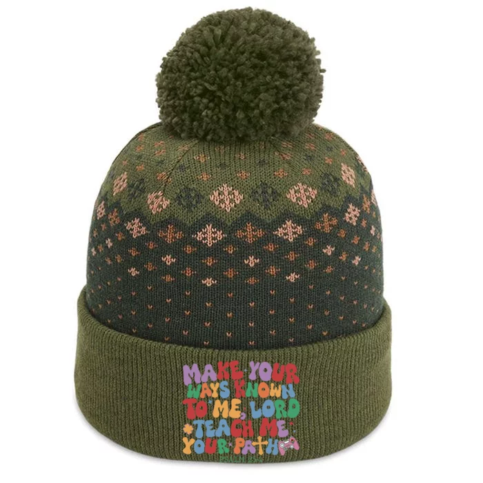 Make Your Ways Known To Me Lord Teach Me Your Paths The Baniff Cuffed Pom Beanie