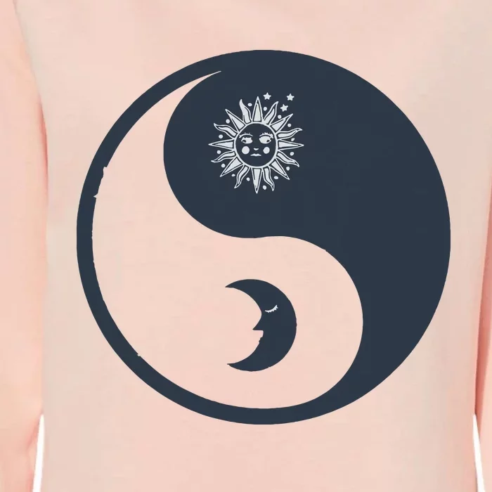 Meditation Yin Yang Sun Moon Distressed Womens California Wash Sweatshirt