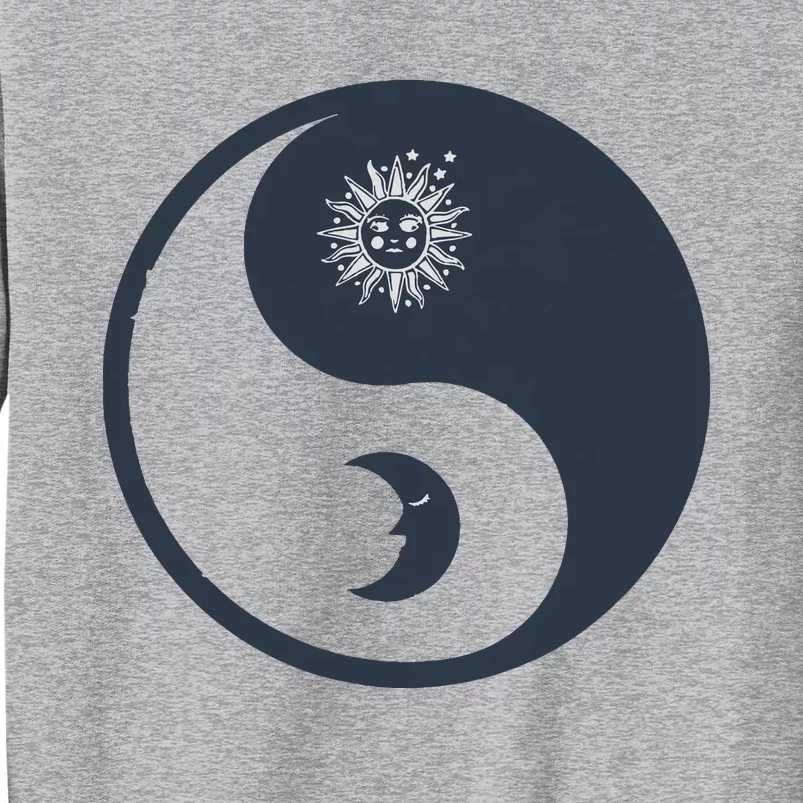 Meditation Yin Yang Sun Moon Distressed Tall Sweatshirt