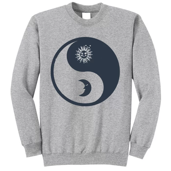 Meditation Yin Yang Sun Moon Distressed Tall Sweatshirt