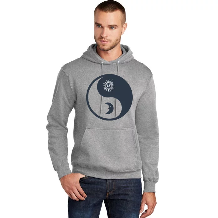 Meditation Yin Yang Sun Moon Distressed Tall Hoodie