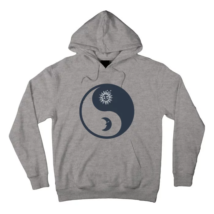 Meditation Yin Yang Sun Moon Distressed Tall Hoodie