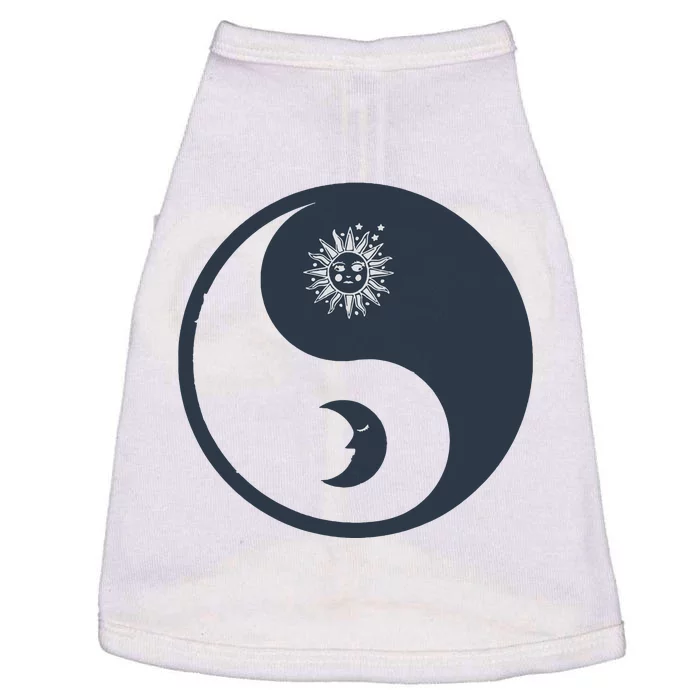 Meditation Yin Yang Sun Moon Distressed Doggie Tank