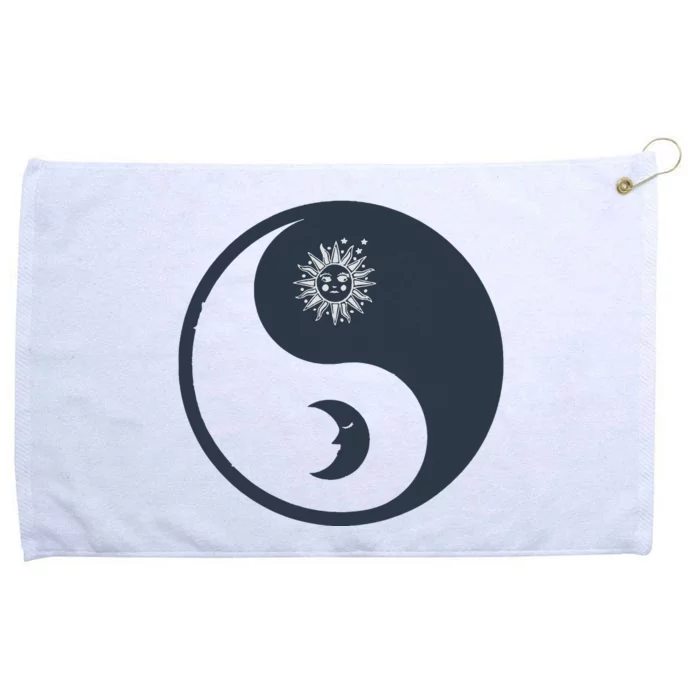 Meditation Yin Yang Sun Moon Distressed Grommeted Golf Towel