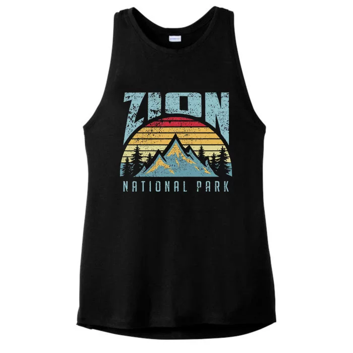 Mt Zion National Park Utah Ladies Tri-Blend Wicking Tank