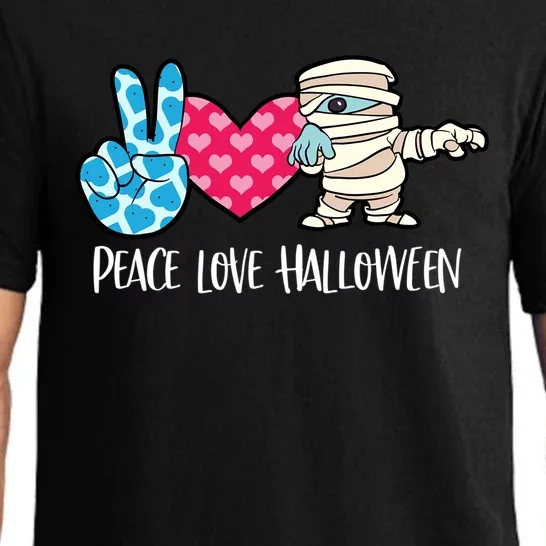 Mummy Zombie Peace Love Halloween Cool Gift Pajama Set