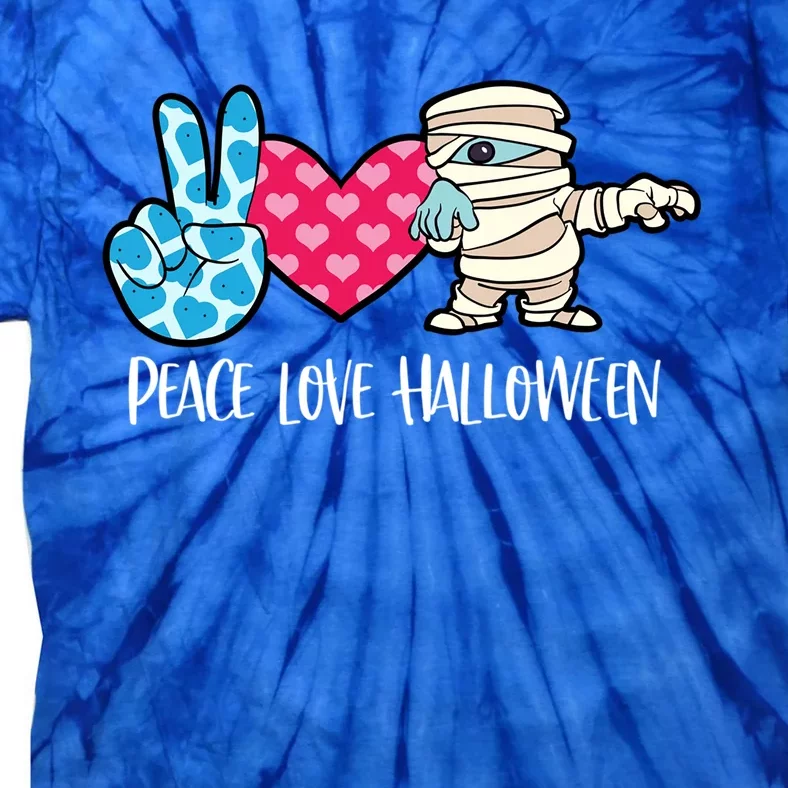 Mummy Zombie Peace Love Halloween Cool Gift Tie-Dye T-Shirt