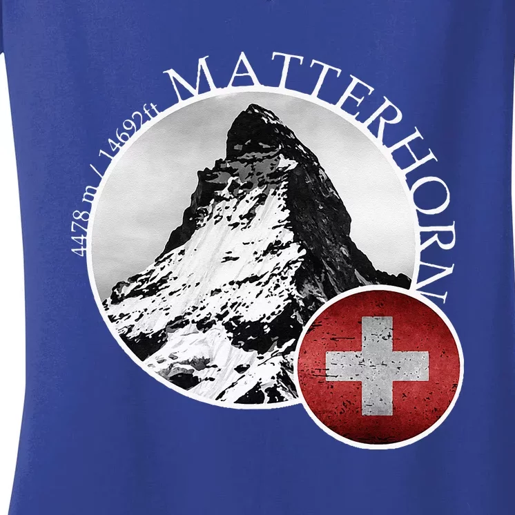 Matterhorn Zermatt Switzerland Alps Women's V-Neck T-Shirt