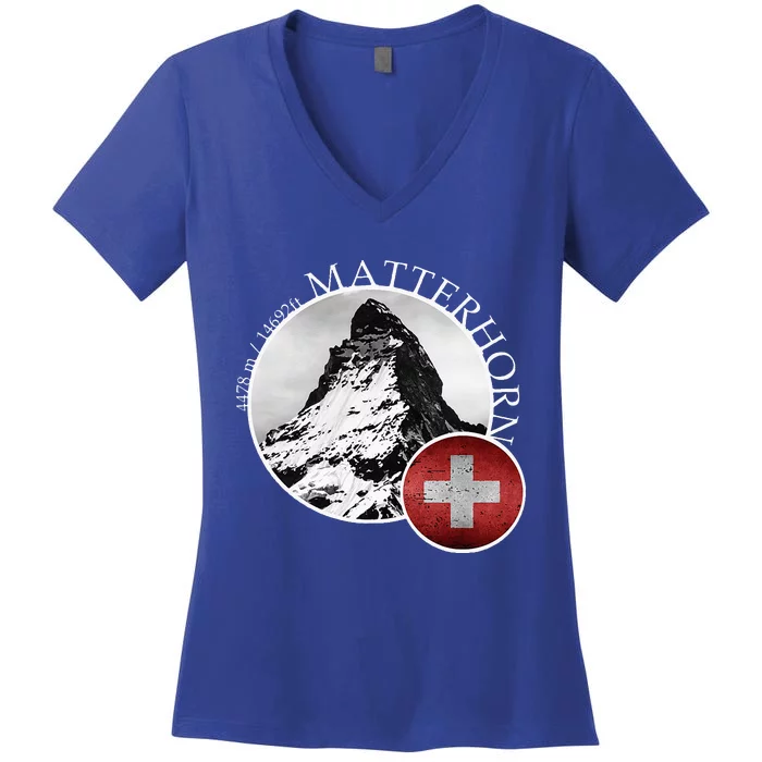 Matterhorn Zermatt Switzerland Alps Women's V-Neck T-Shirt