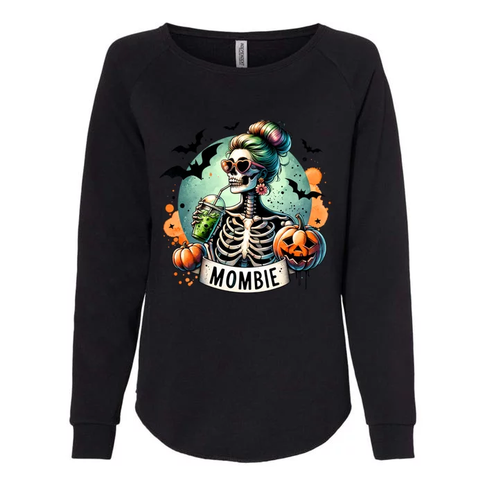 Mombie Zombie Spooky Mama Retro Womens California Wash Sweatshirt