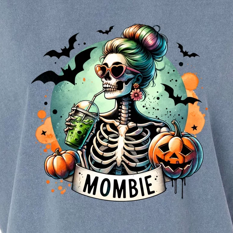 Mombie Zombie Spooky Mama Retro Garment-Dyed Women's Muscle Tee