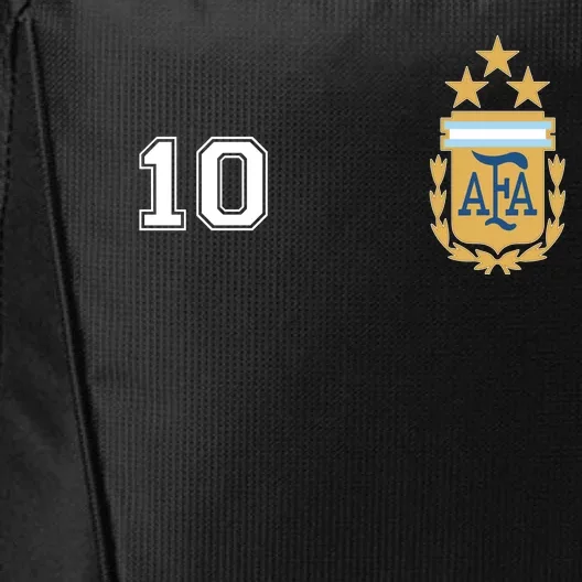 Number 10 Argentina Soccer Jersey Argentinian Football 3 Star Logo City Backpack