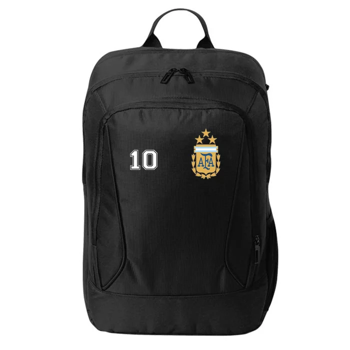 Number 10 Argentina Soccer Jersey Argentinian Football 3 Star Logo City Backpack