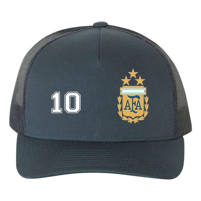 Number 10 Argentina Soccer Jersey Argentinian Football 3 Star Logo Yupoong Adult 5-Panel Trucker Hat