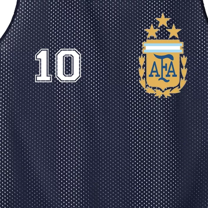 Number 10 Argentina Soccer Jersey Argentinian Football 3 Star Logo Mesh Reversible Basketball Jersey Tank