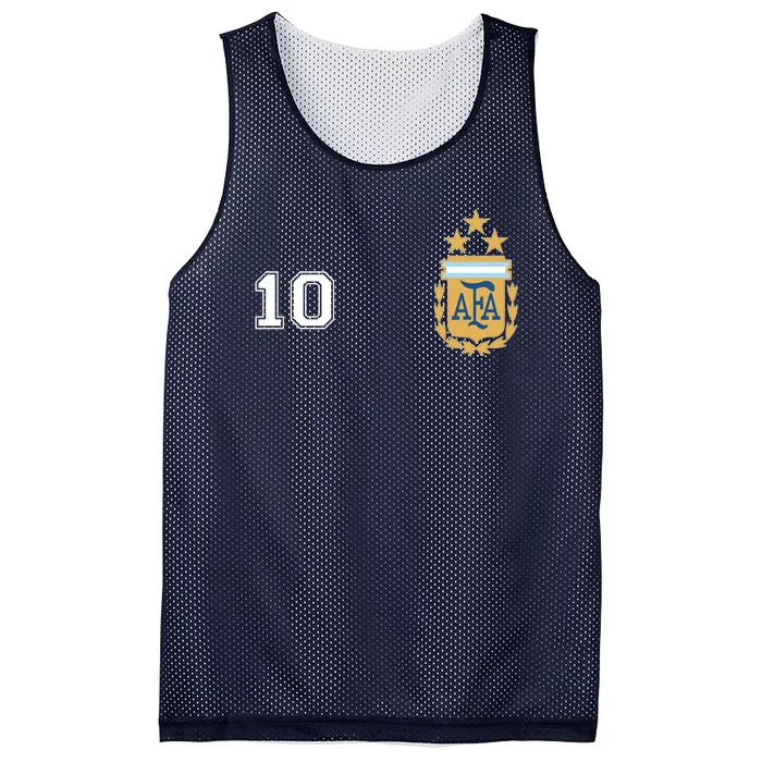 Number 10 Argentina Soccer Jersey Argentinian Football 3 Star Logo Mesh Reversible Basketball Jersey Tank