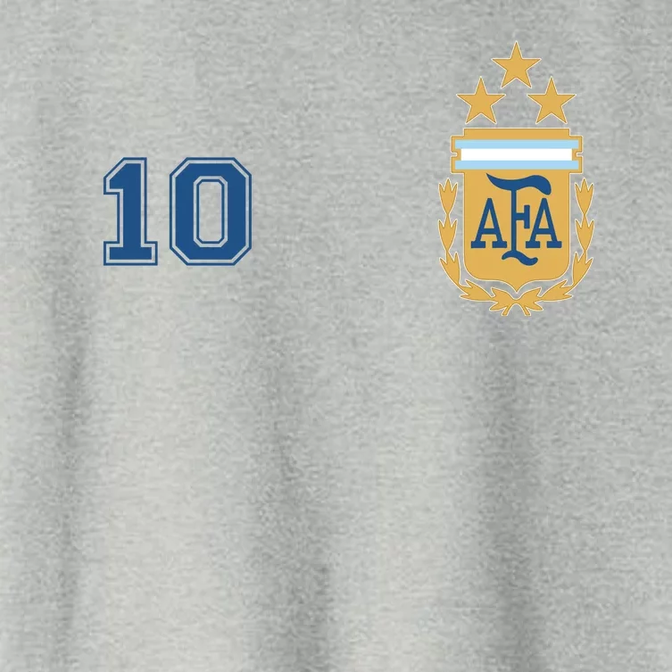 Number 10 Argentina Soccer Jersey Argentinian Football 3 Star Logo Women's Crop Top Tee