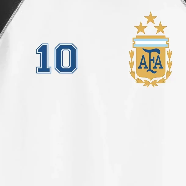 Number 10 Argentina Soccer Jersey Argentinian Football 3 Star Logo Toddler Fine Jersey T-Shirt