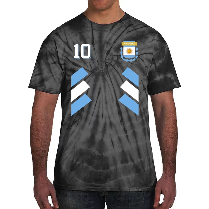 Number 10 Argentina Soccer Jersey Argentinian Football Tie-Dye T-Shirt