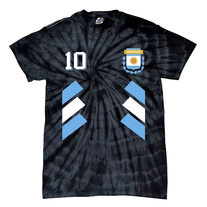 Number 10 Argentina Soccer Jersey Argentinian Football Tie-Dye T-Shirt