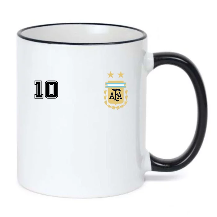 Number 10 Argentina Soccer Jersey Argentinian Football Black Color Changing Mug