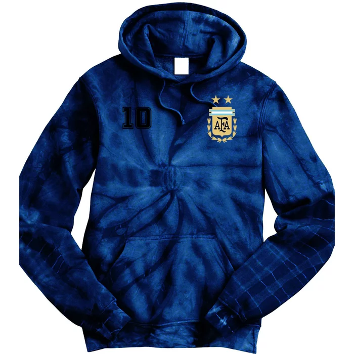 Number 10 Argentina Soccer Jersey Argentinian Football Tie Dye Hoodie