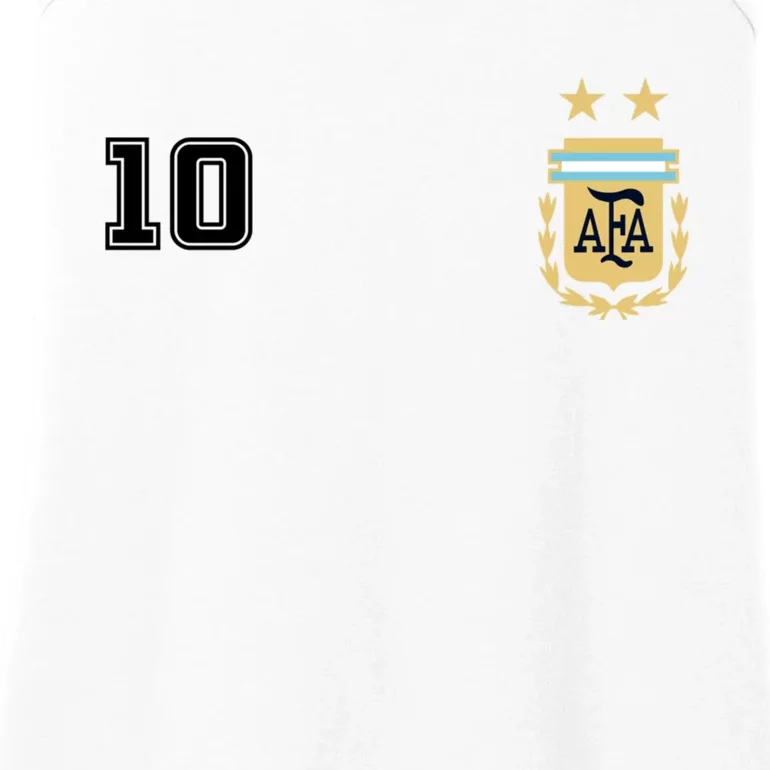 Number 10 Argentina Soccer Jersey Argentinian Football Ladies Essential Tank