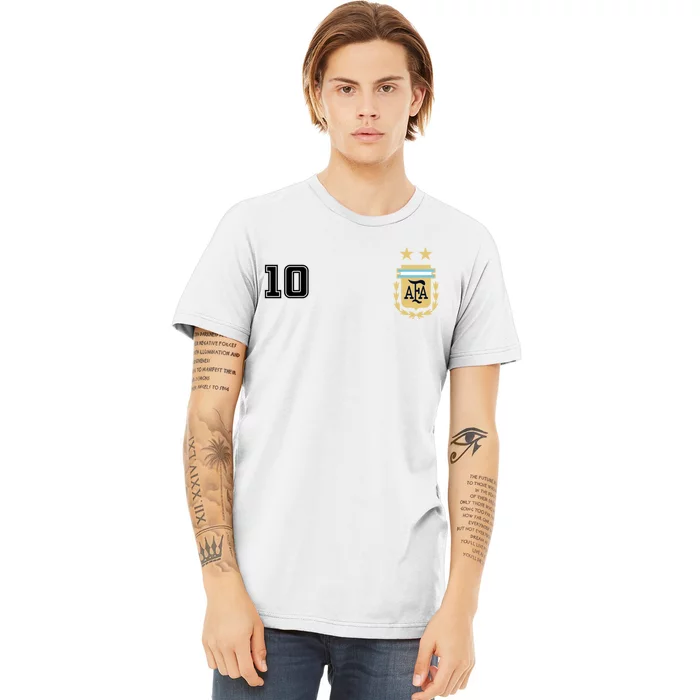 Number 10 Argentina Soccer Jersey Argentinian Football Premium T-Shirt