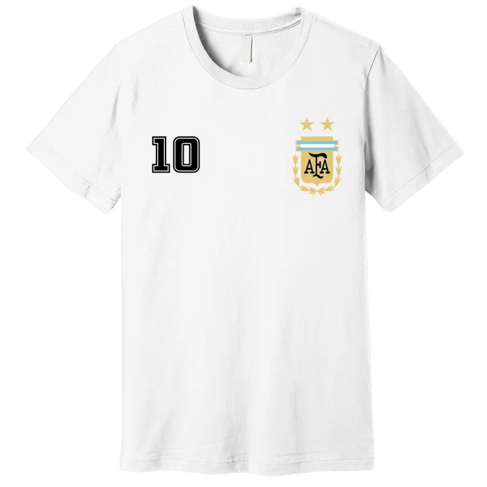 Number 10 Argentina Soccer Jersey Argentinian Football Premium T-Shirt