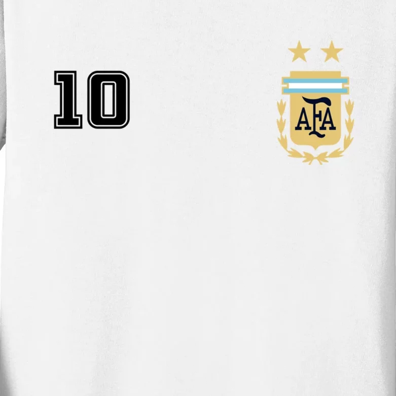 Number 10 Argentina Soccer Jersey Argentinian Football Kids Long Sleeve Shirt