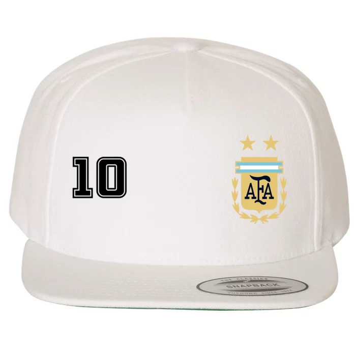 Number 10 Argentina Soccer Jersey Argentinian Football Wool Snapback Cap