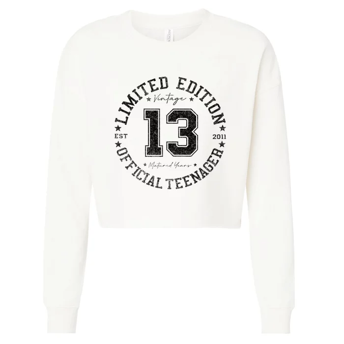 Nager 13th Birthday 13 Year Old Gifts Cropped Pullover Crew