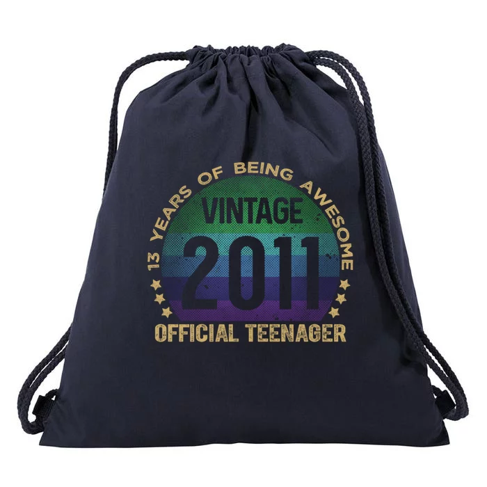 Nager 13th Birthday 13 Year Old Funny Gift Vintage Gift Drawstring Bag